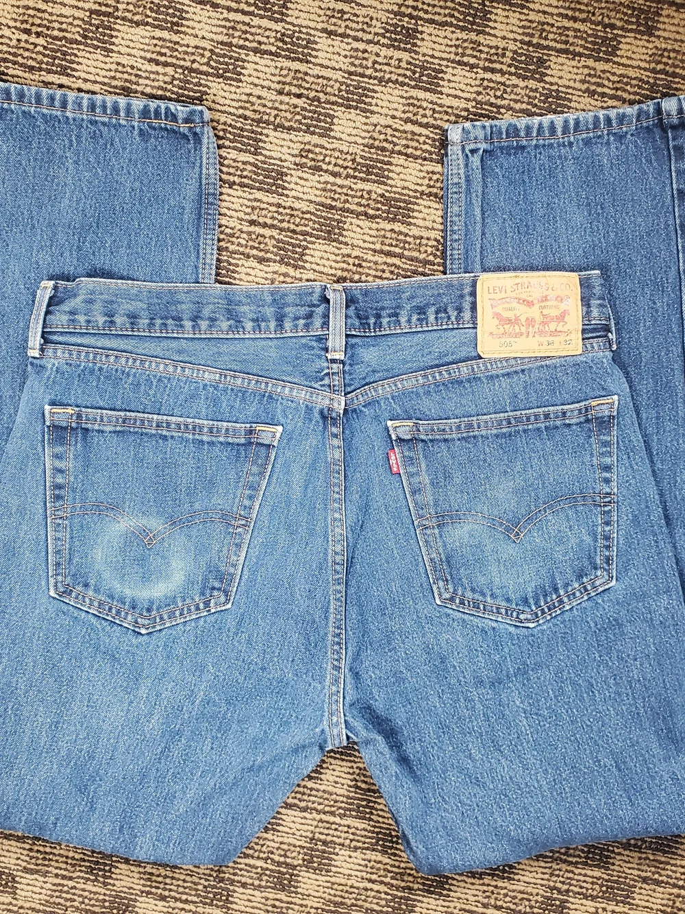 Levi’s 505 Jeans 36x32 Straight Fit Blue Denim Classic Men’s Vintage Wash